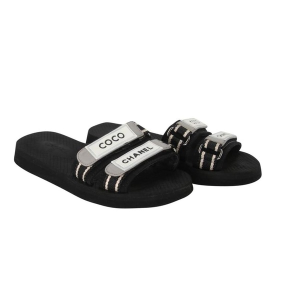Chanel Slip On 35 Leather Slides Cc Dad Sandals CC-S0207P-C022 - Picture 4 of 11